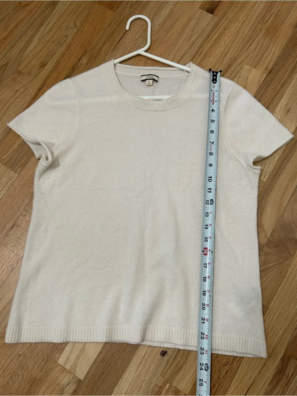 J. Crew Cream Short-Sleeve Crewneck‎ Sweater